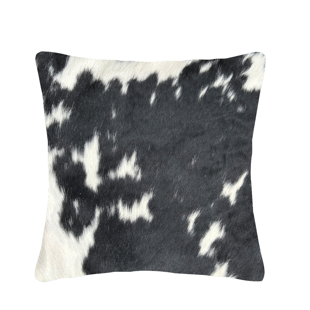 Cowhide Cushion 1885 49cm x 49cm Black and White - cowhiderugslondon.co.uk
