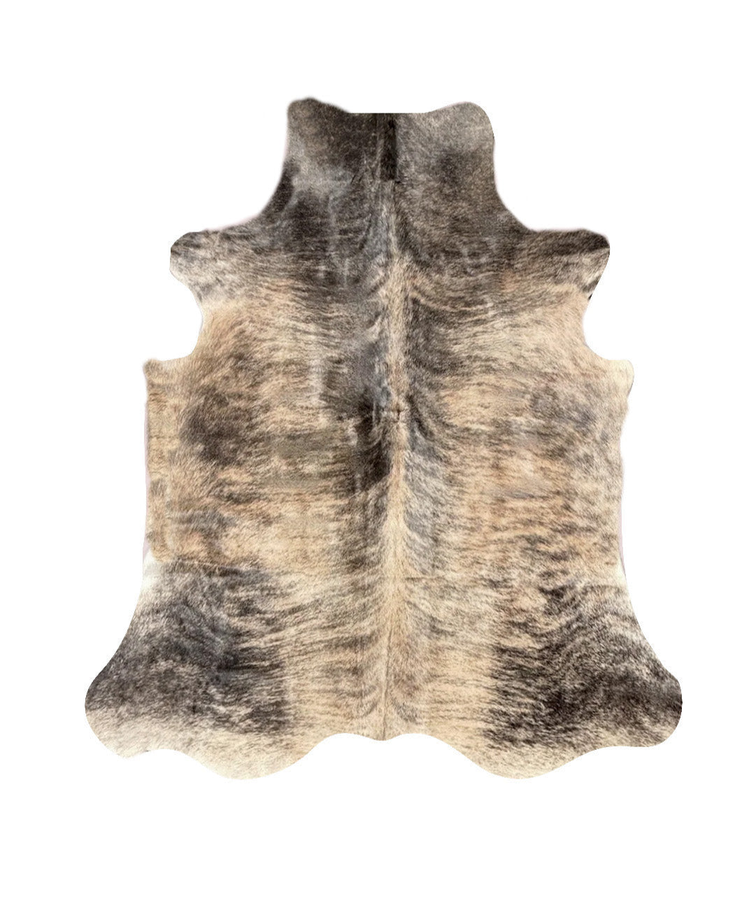 Brown and black cowhide rug brindle