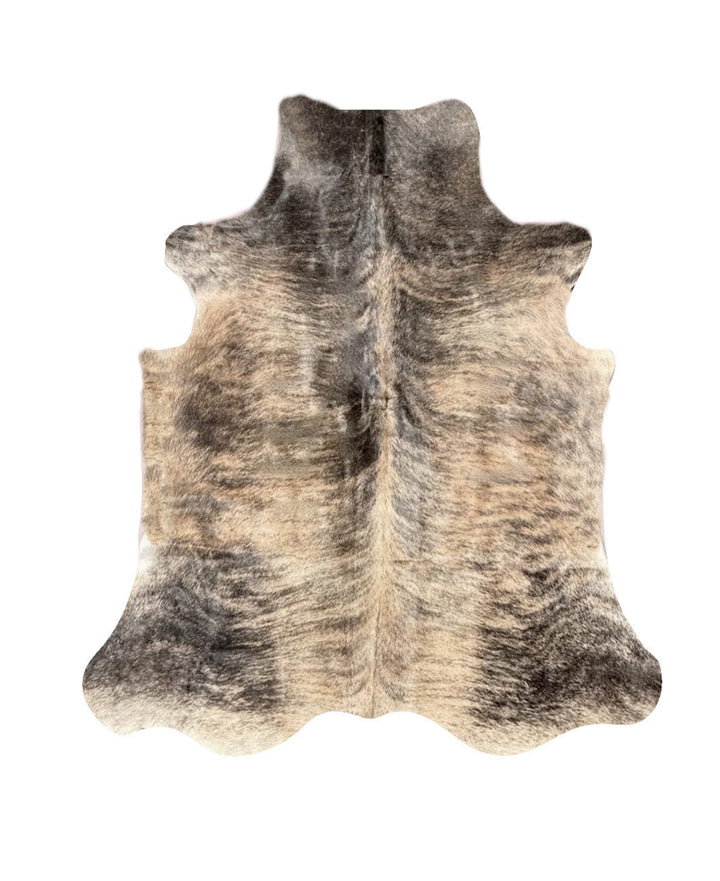 Brown and black cowhide rug brindle