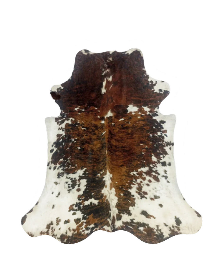 Brown  Band white cowhide rug  extra large