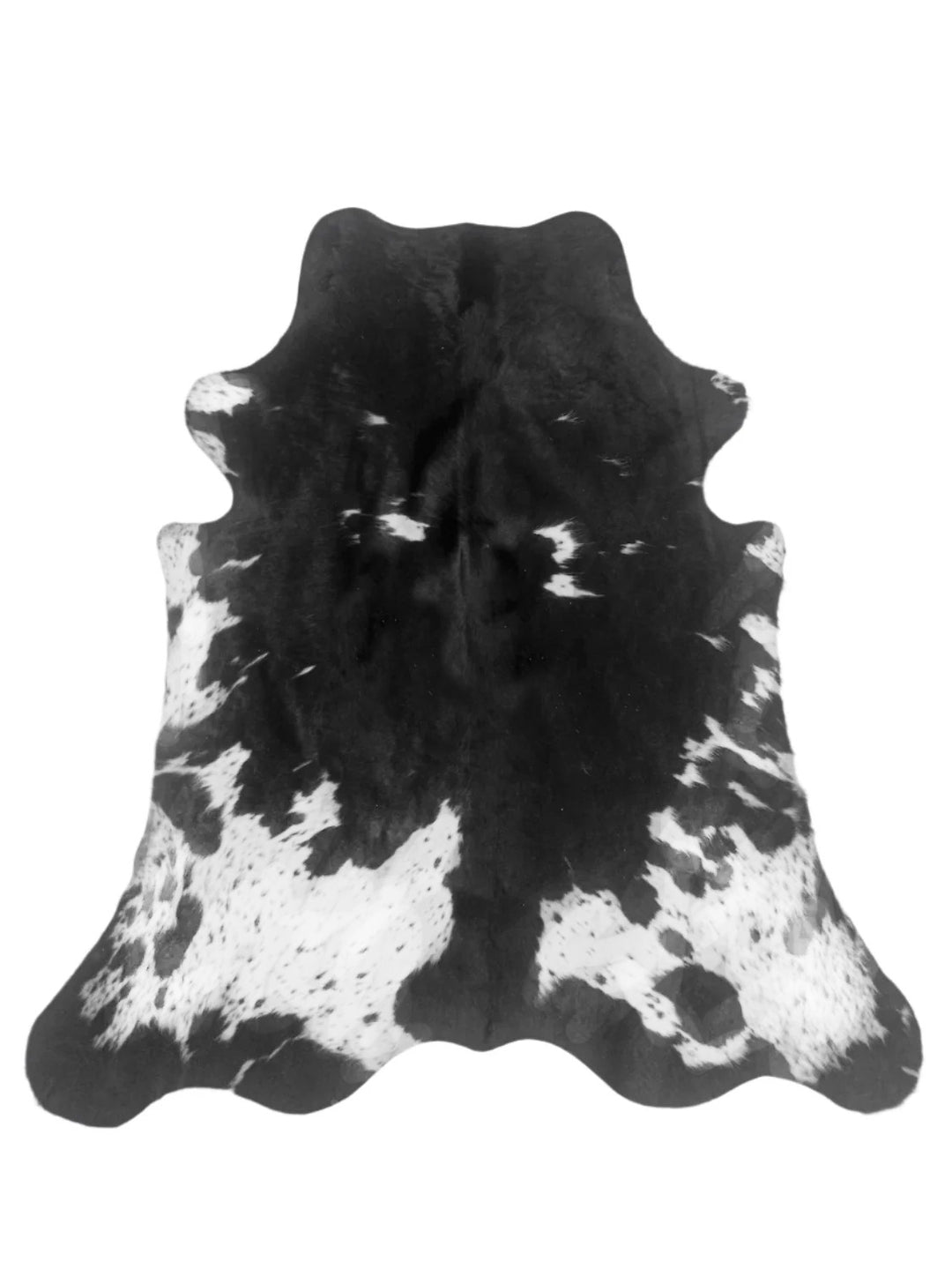 Black and white cowhide rug