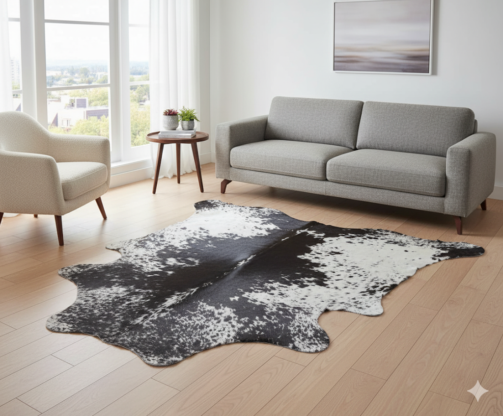 Cowhides’s rug black and white extra large