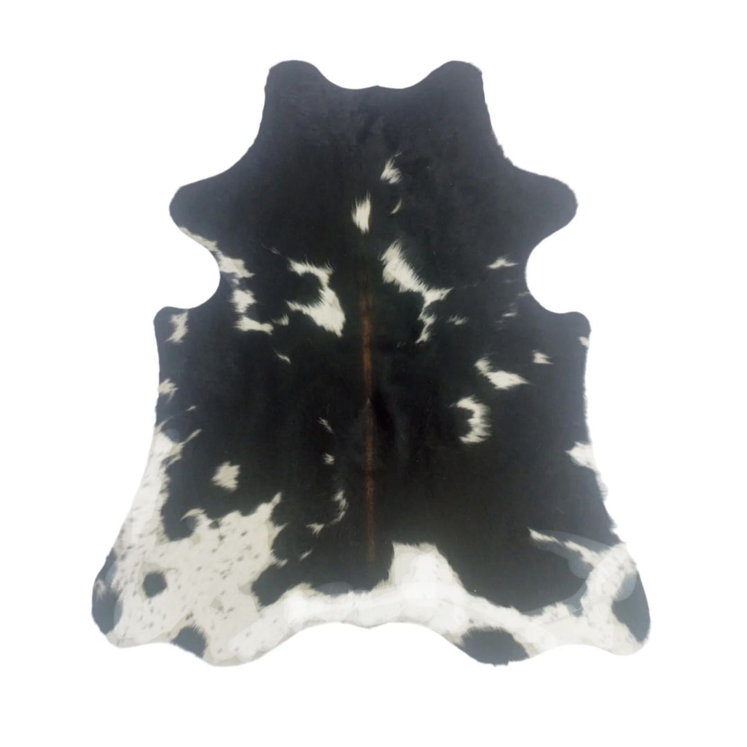 cowhide rug black and white extr small