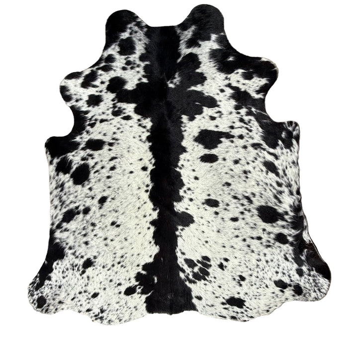 Black and white cowhide rug small
