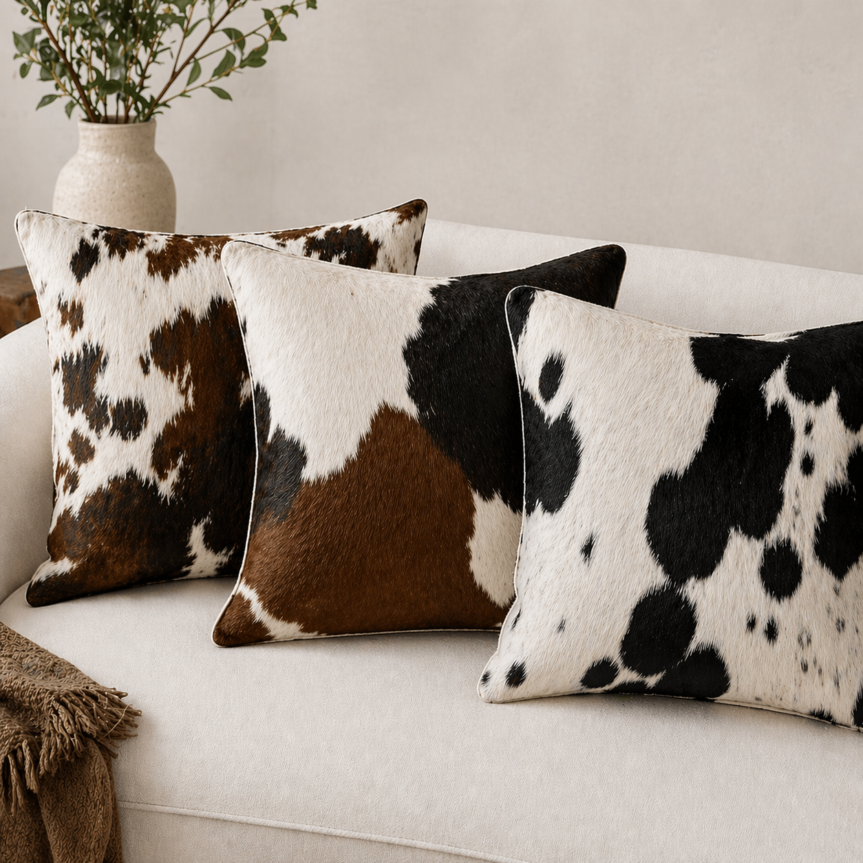 Double Sided Cowhide Cushions