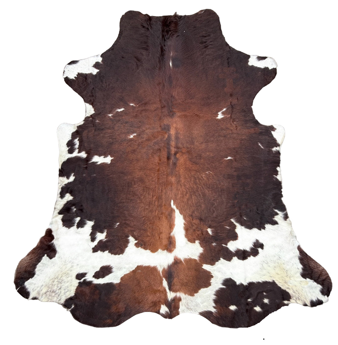 Brown Black and white cowhide rug 