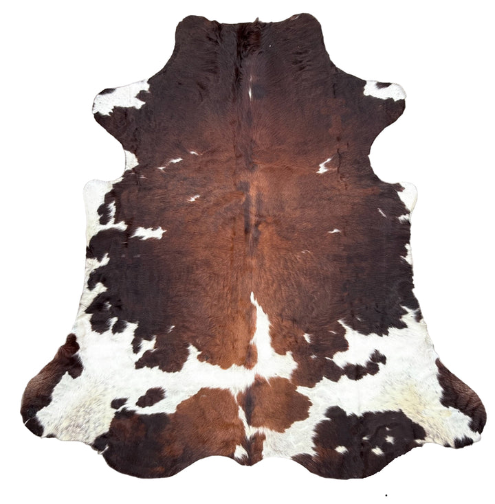 Brown Black and white cowhide rug 