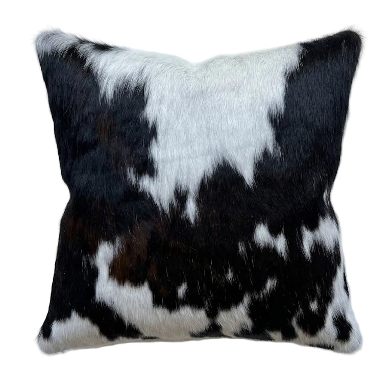 Tricolour cowhide cushion. 