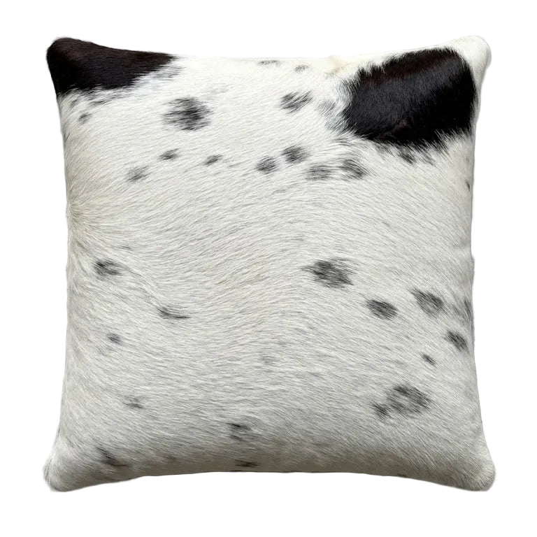 Cowhide cushion black and white.