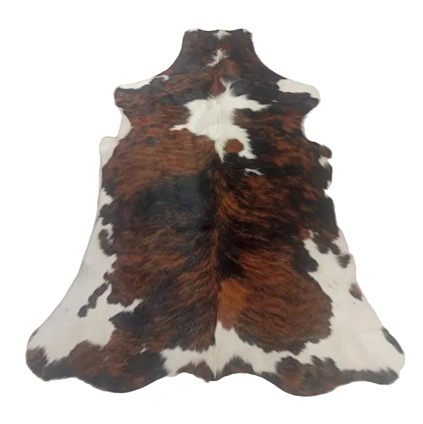 Premium cowhide rug from Cowhide Rugs London, 192cm x 168cm, featuring a natural leather pattern and soft texture.