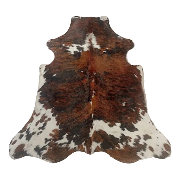 Premium cowhide rug from Cowhide Rugs London, 200cm x 175cm, featuring natural cowhide pattern and texture.