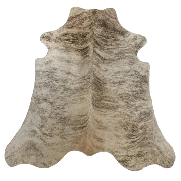 Large premium cowhide rug from Cowhide Rugs London, 195cm x 170cm with natural brown and white hide patterns.