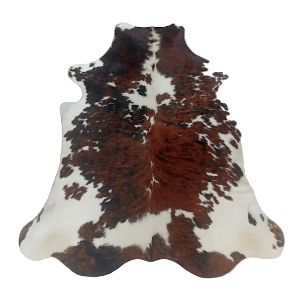 Premium cowhide rug from Cowhide Rugs London, 192cm x 167cm, natural cowhide with unique markings and soft texture.