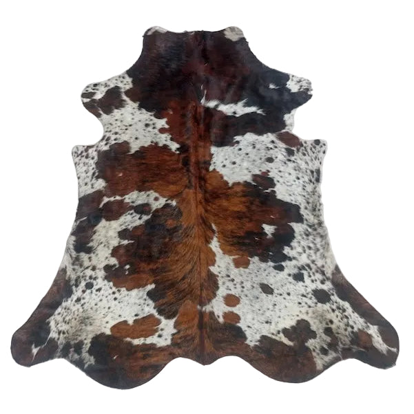 Large premium cowhide rug from Cowhide Rugs London, 250cm x 226cm, featuring natural cowhide pattern and soft texture.