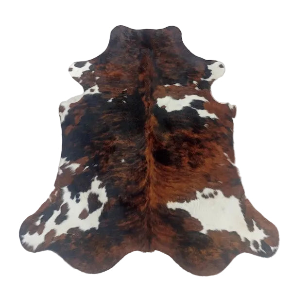 Premium cowhide rug from Cowhide Rugs London, 193cm x 170cm, natural cowhide with distinctive markings and soft texture.