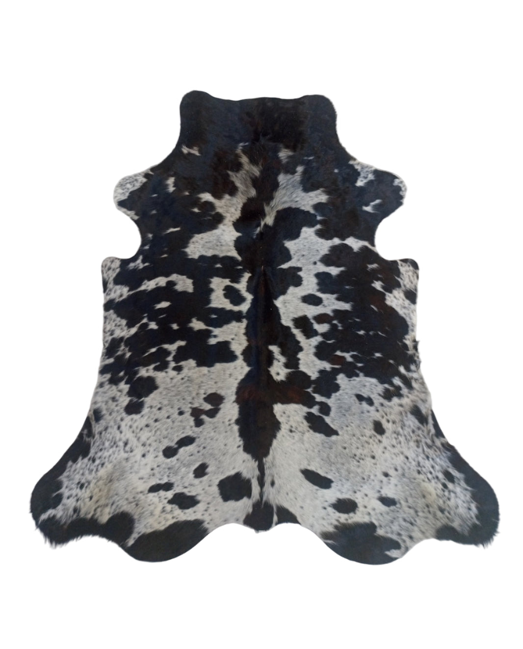 Black and white cowhide rug 