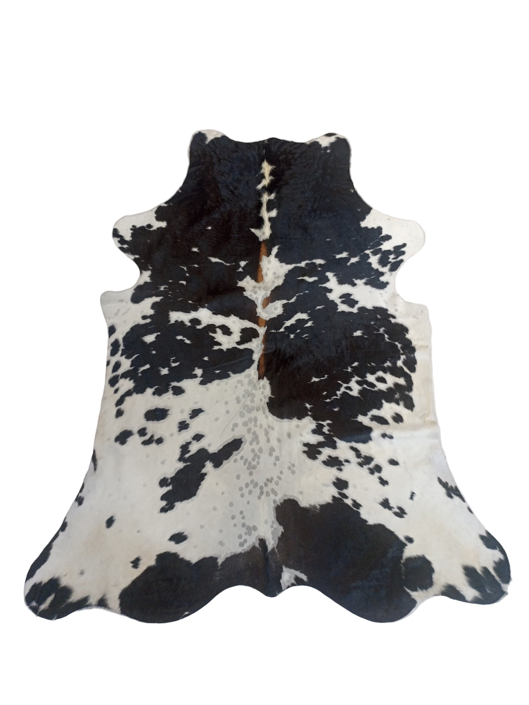 Black and white cowhide rug 