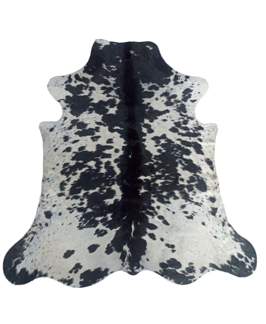 cowhide rug black and white