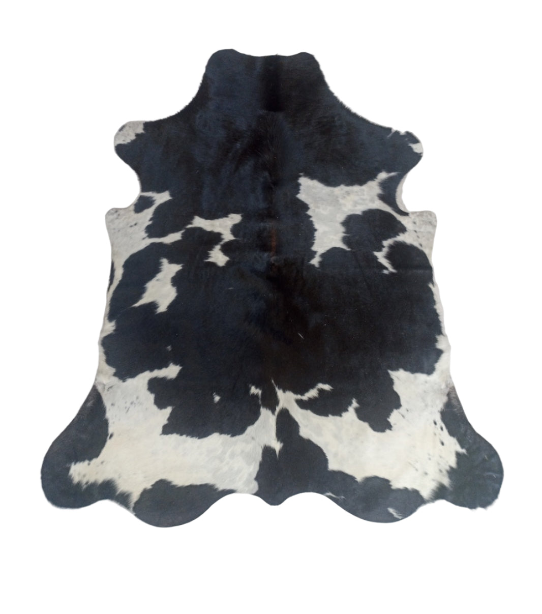 Black and white cowhide rug 