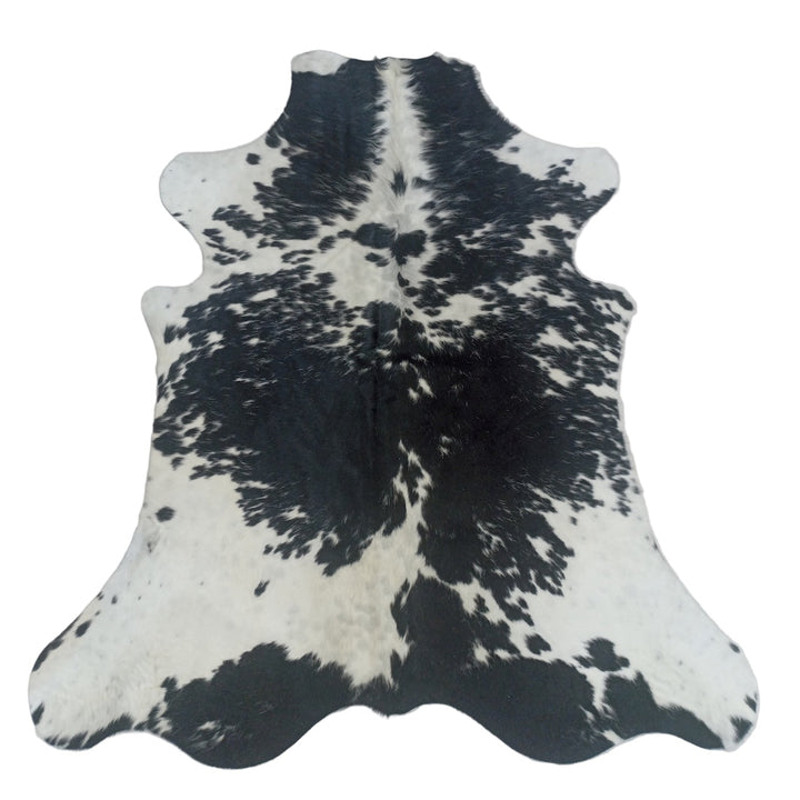 Black and white cowhide rug