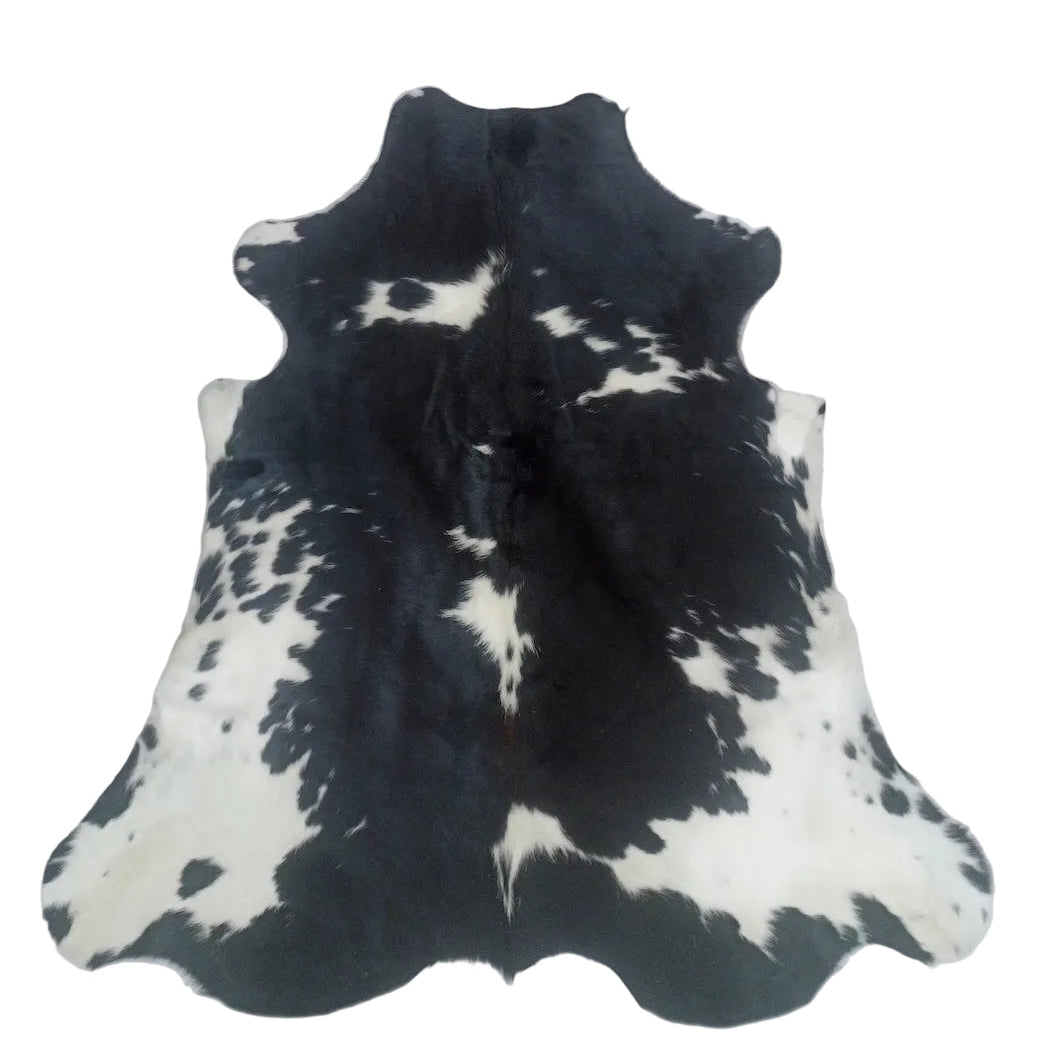 Black and white cowhide rug 