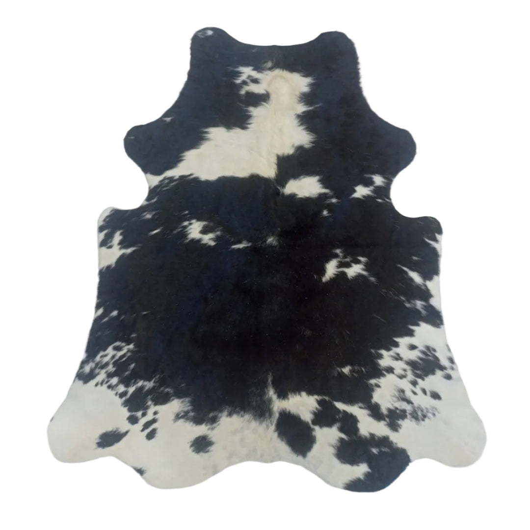 Black and white cowhide rug 