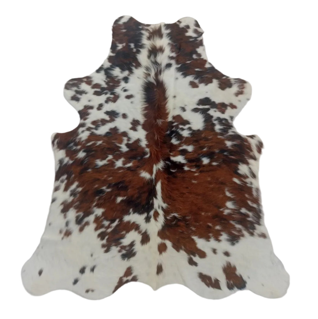 Brown and white cowhide rug Brazilian