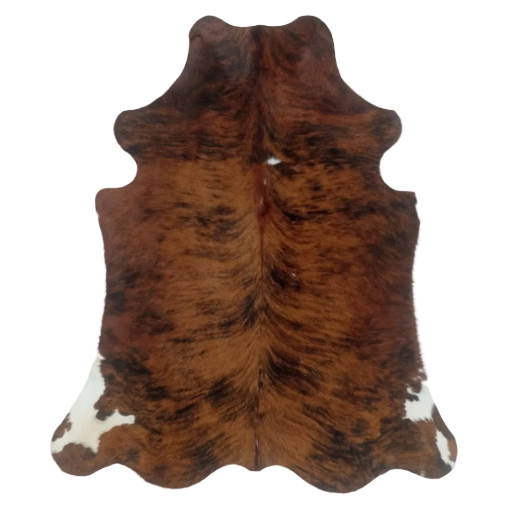 Brown and black cowhide rug  small 