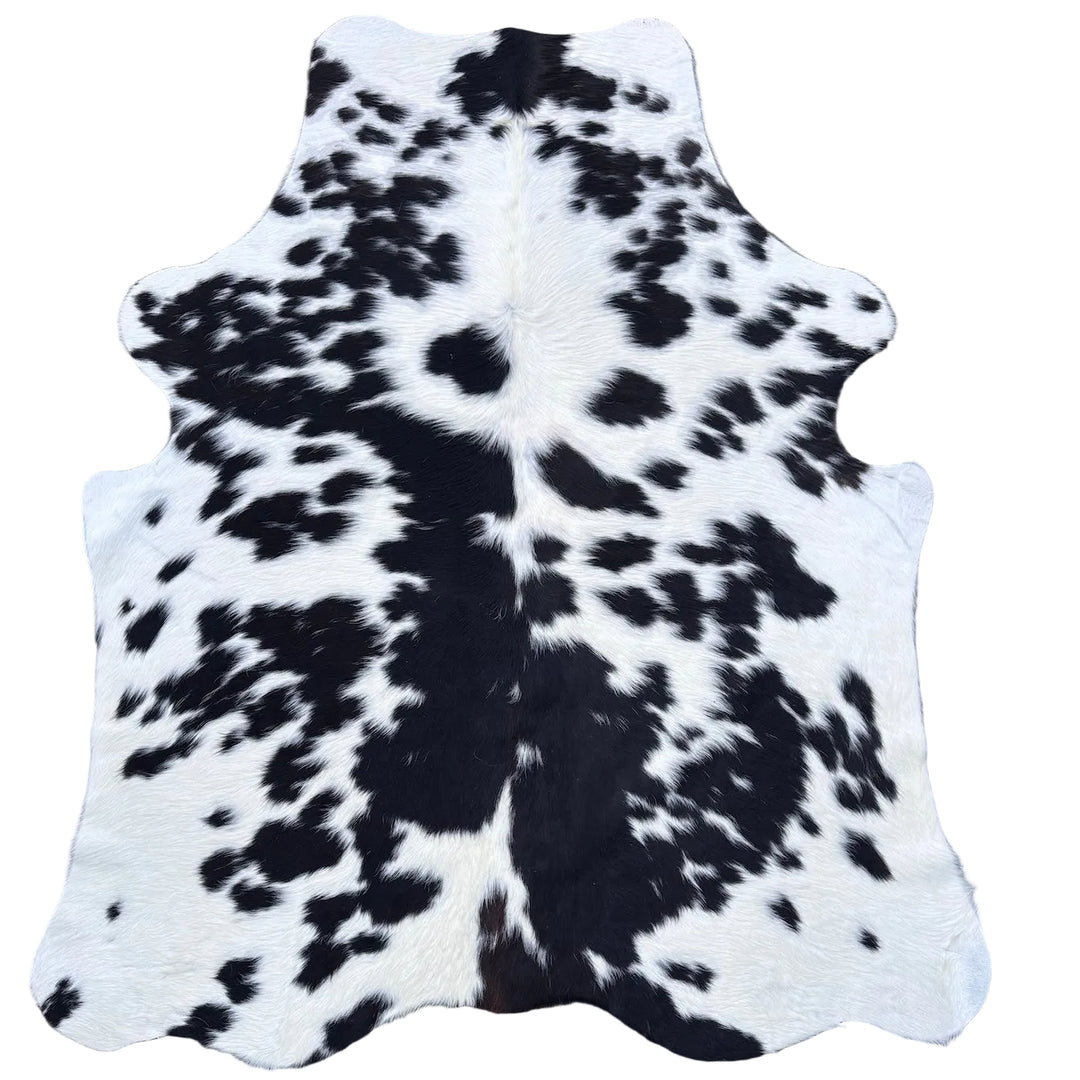 Black and white cowhide rug 