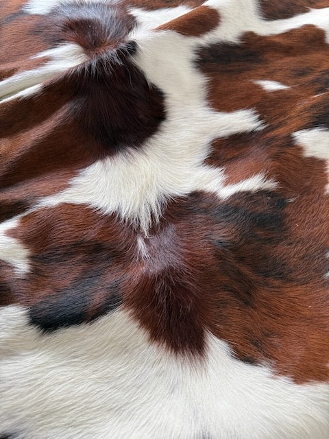 close up cowhide rug