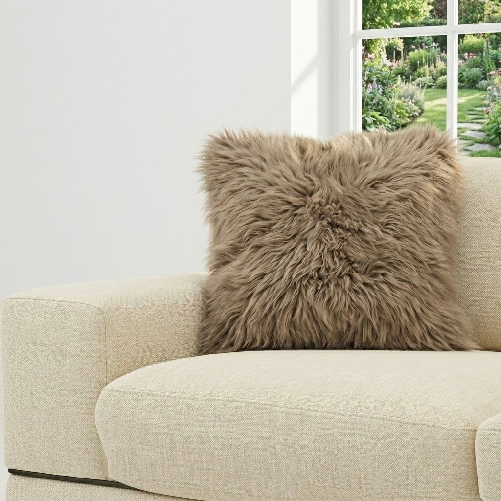 Sheepskin Cushion Brown