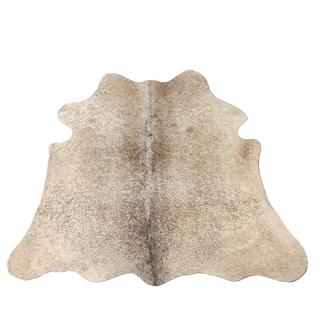 Small Cowhide Rug by Cowhide Rugs London, 155cm x 160cm, featuring natural cowhide pattern and texture.
