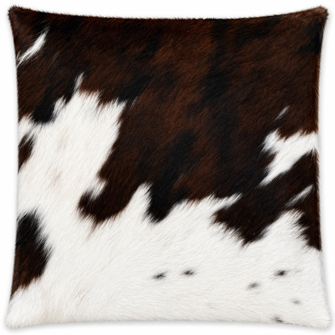 Cowhide cushion from Cowhide Rugs London, 39cm x 39cm, featuring natural cowhide with a rich, textured leather surface.