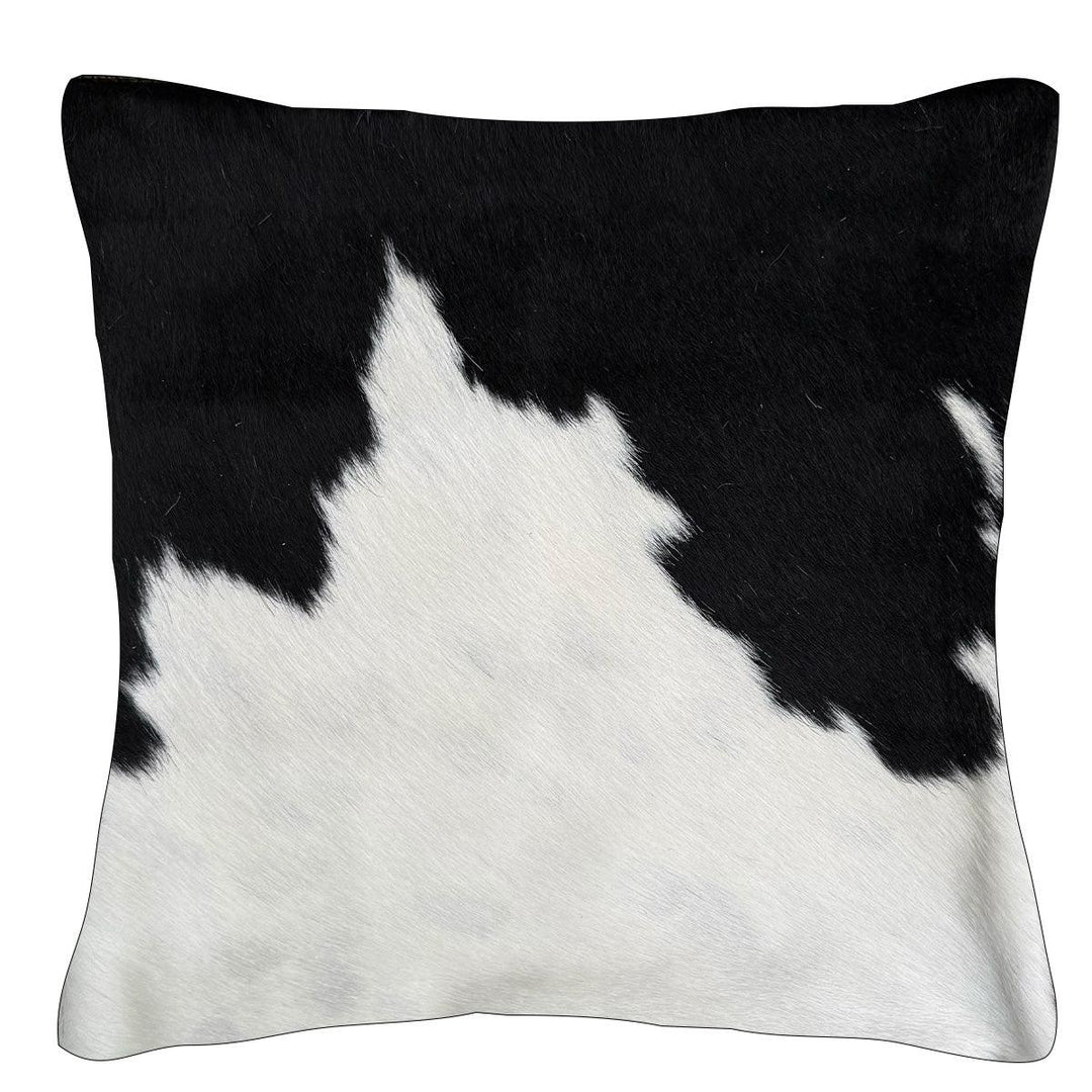 Cowhide Rugs London cowhide cushion C56 with reverse suedette, 39cm x 39cm, featuring natural cowhide texture and soft suede finish.