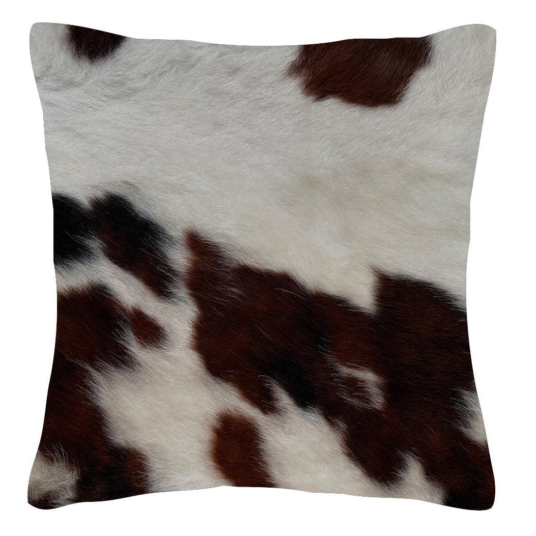 Cowhide cushion by Cowhide Rugs London, 39cm x 39cm, reverse suede finish, natural cowhide with soft textured surface.