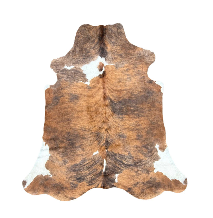 Premium cowhide rug by Cowhide Rugs London, 206cm x 175cm, featuring natural cowhide with a sleek, textured surface.