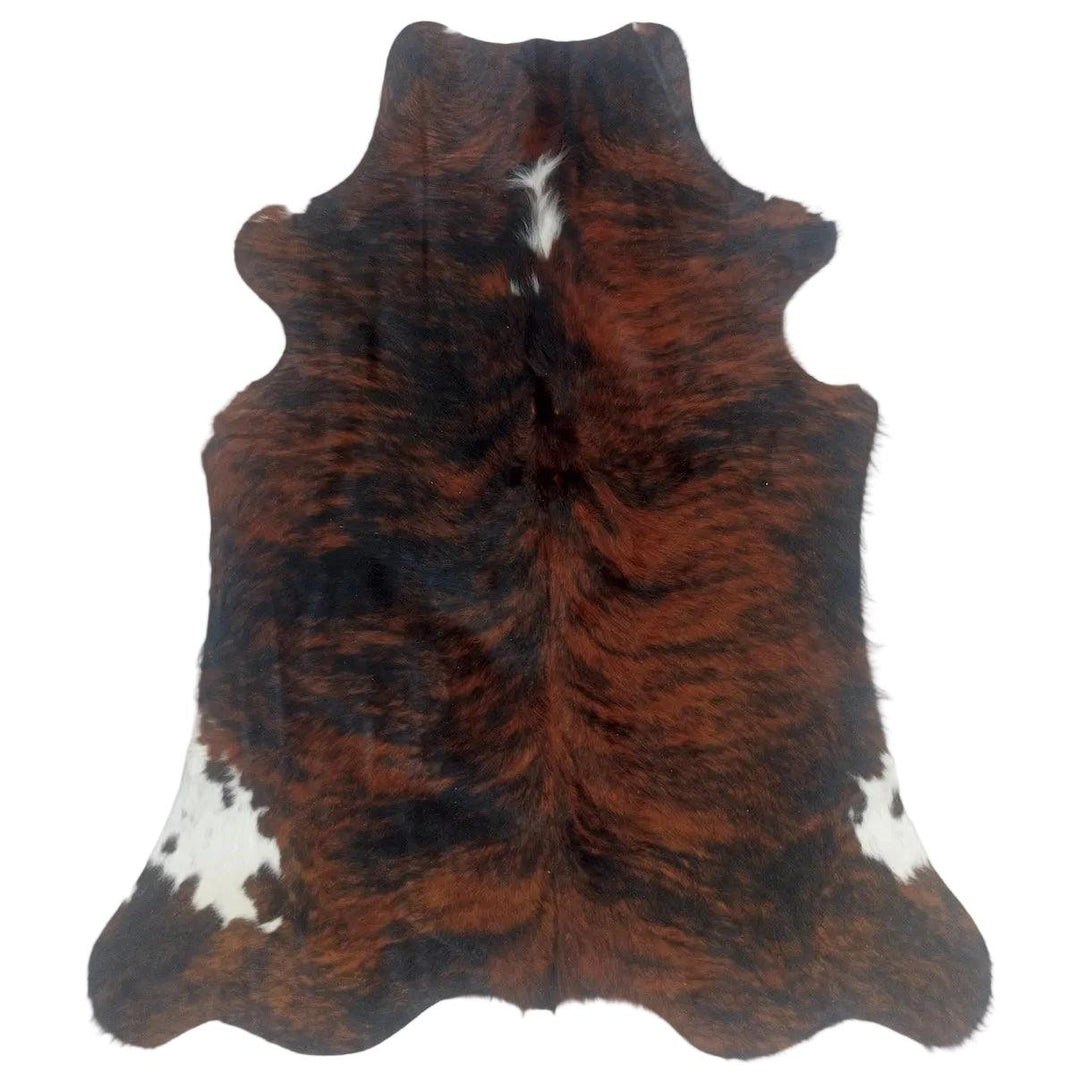 Premium cowhide rug by Cowhide Rugs London, 178cm x 144cm, showcasing natural cowhide with unique pattern and texture.