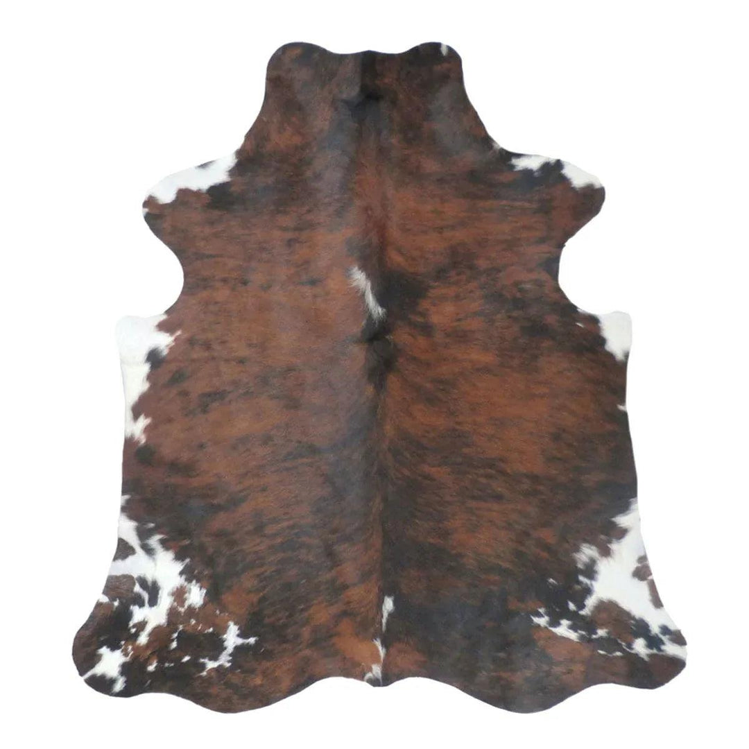Premium Cowhide Rug AM304 from Cowhide Rugs London, 189cm x 162cm, showcasing natural cowhide pattern and texture.