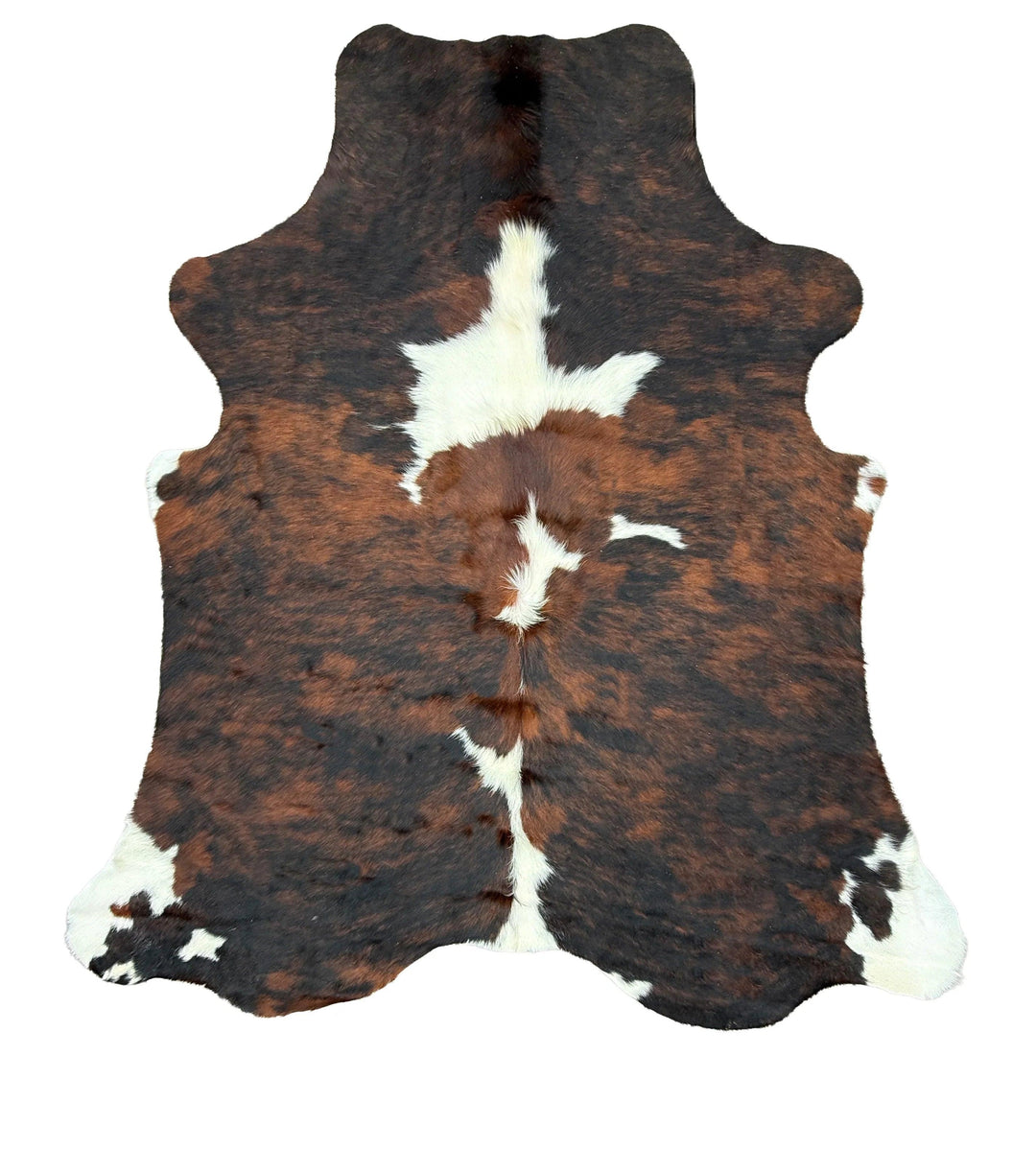 Premium cowhide rug from Cowhide Rugs London, 202cm x 176cm, natural cowhide pattern and soft texture.