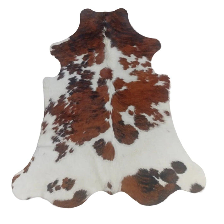 Premium Cowhide Rug from Cowhide-Rugs-London, medium size 190cm x 161cm with natural cowhide pattern and coloration.