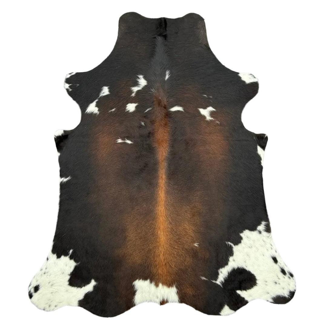 Premium Cowhide Rug by Cowhide Rugs London, small size 183cm x 140cm, natural cowhide with distinctive pattern and texture.