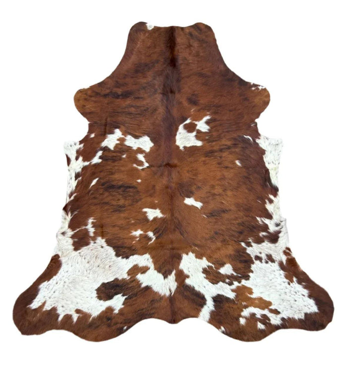 Premium Cowhide Rug by Cowhide Rugs London, natural cowhide with distinctive markings, measuring 234cm by 211cm.