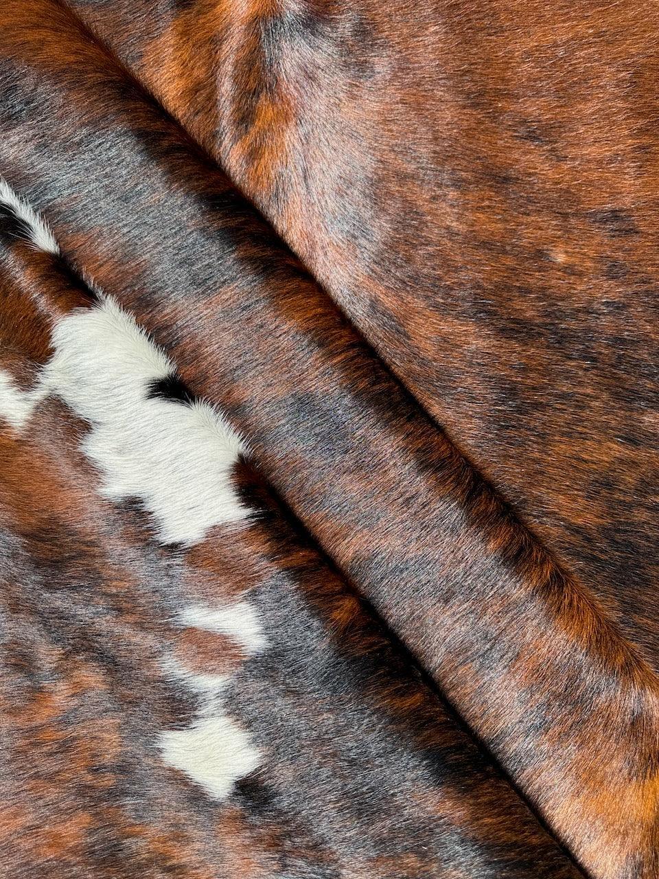Premium Cowhide Rug from Cowhide Rugs London, natural cowhide with distinctive markings, measuring 234cm by 198cm.