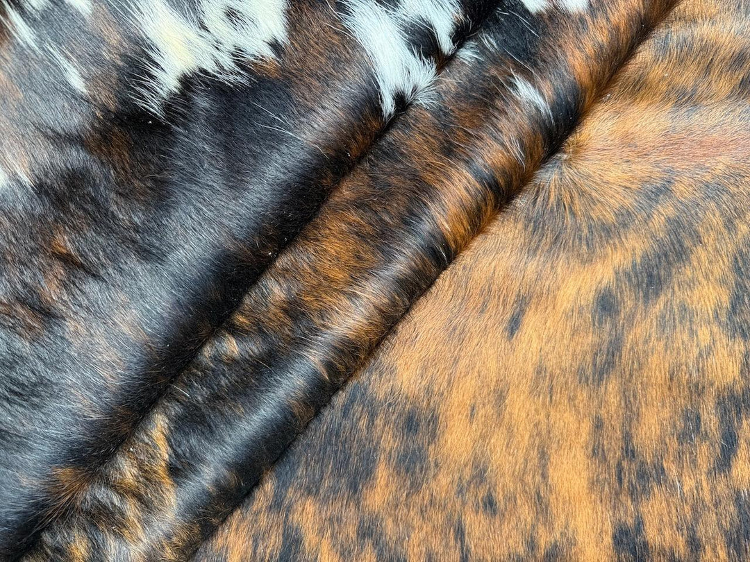 Premium Cowhide Rug by Cowhide Rugs London, 225cm x 213cm, natural cowhide with unique patterns and soft texture.