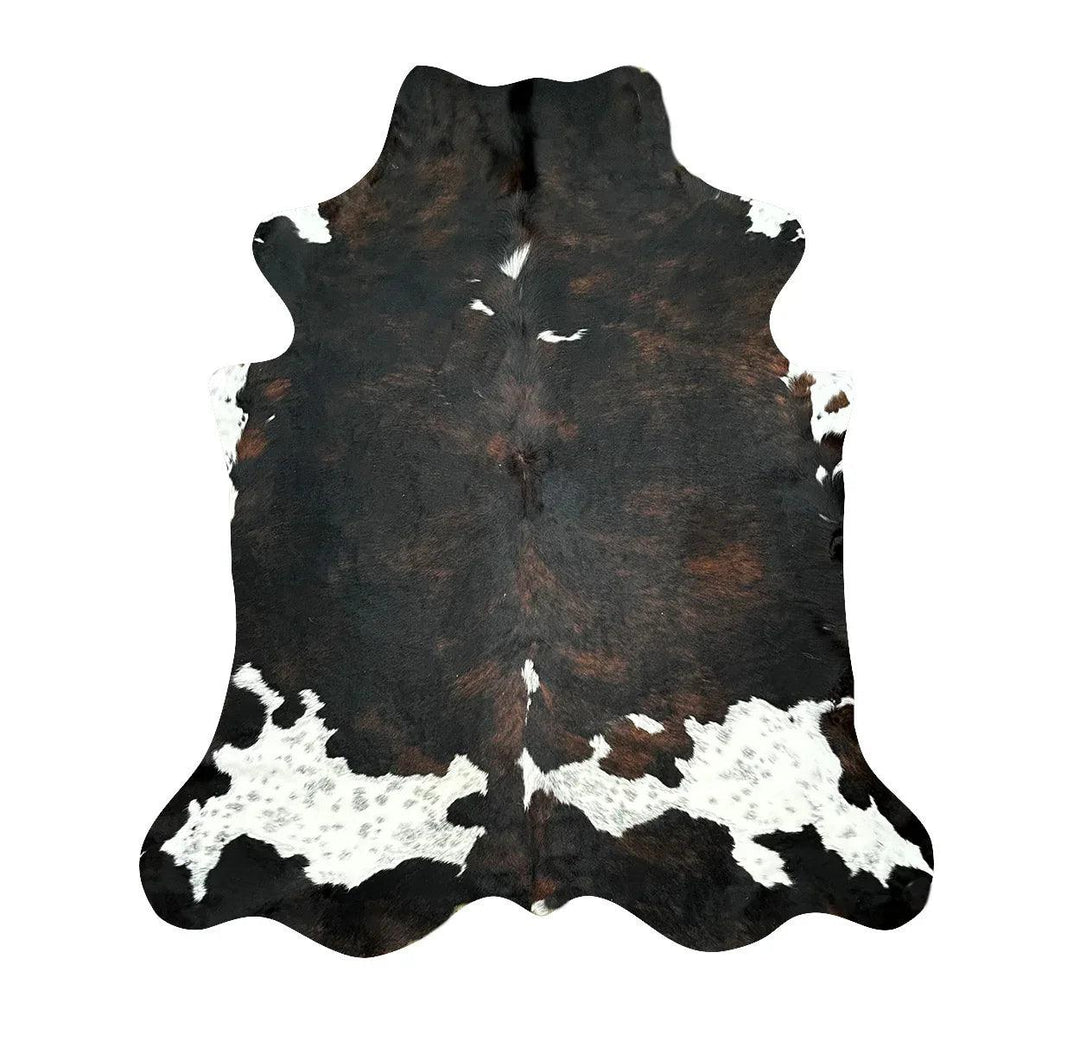 Premium Cowhide Rug from Cowhide Rugs London, large 220cm x 178cm natural cowhide with unique pattern and soft texture.