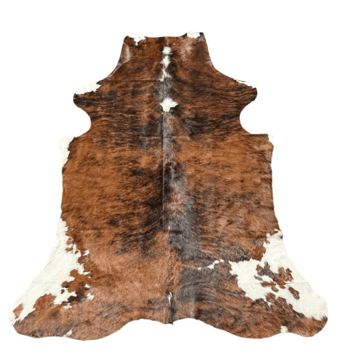 Premium Cowhide Rug by Cowhide Rugs London, natural cowhide with black and white patches, 220cm x 194cm, over £200 category.