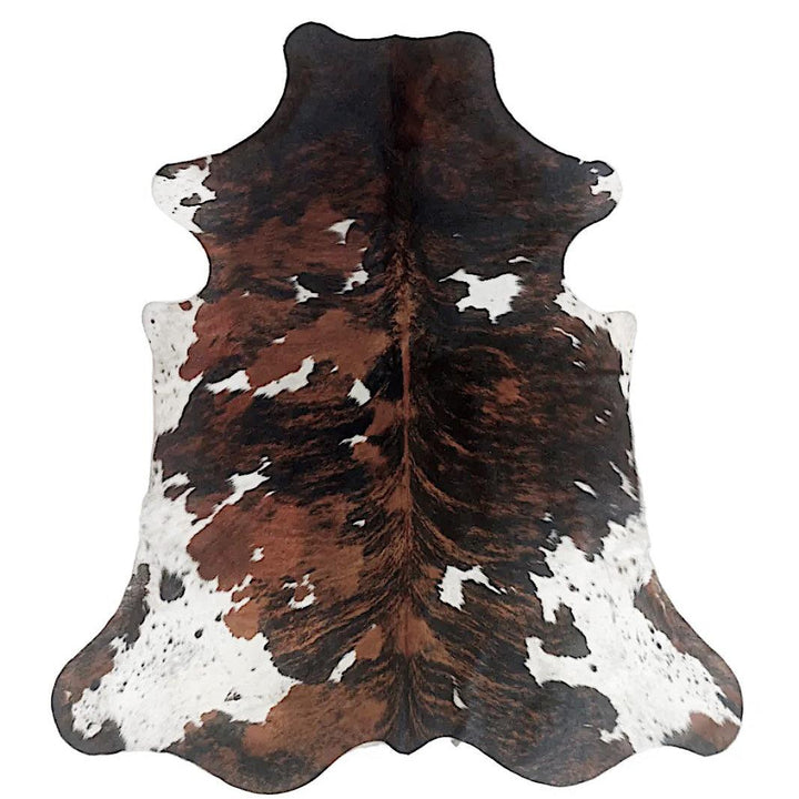 Premium Cowhide Rug from Cowhide Rugs London, 232cm x 197cm, showcasing natural cowhide with rich, varied tones and textures.