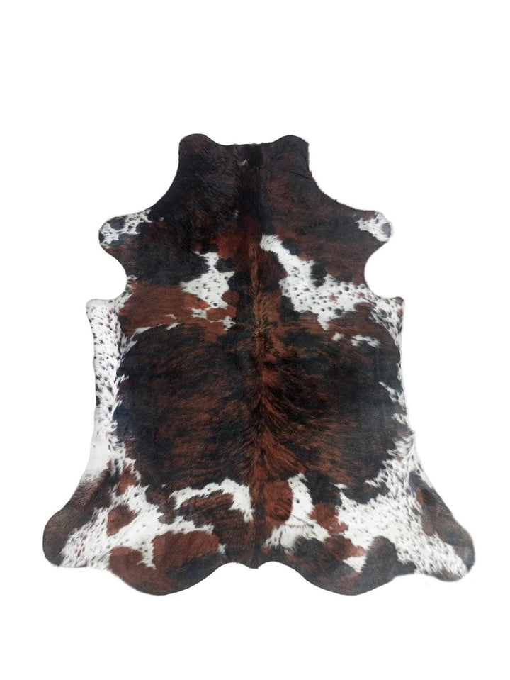 Premium Cowhide Rug from Cowhide Rugs London, natural cowhide with unique markings, measuring 220cm by 186cm.