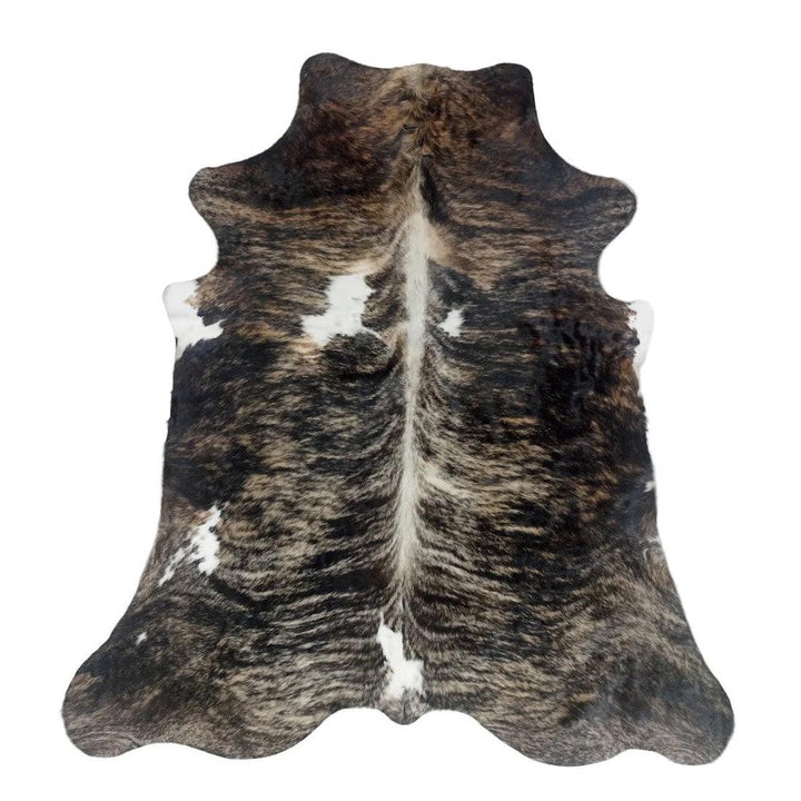 Premium cowhide rug from Cowhide Rugs London, XXL size 240cm x 185cm, natural cowhide pattern, high-quality over £200.