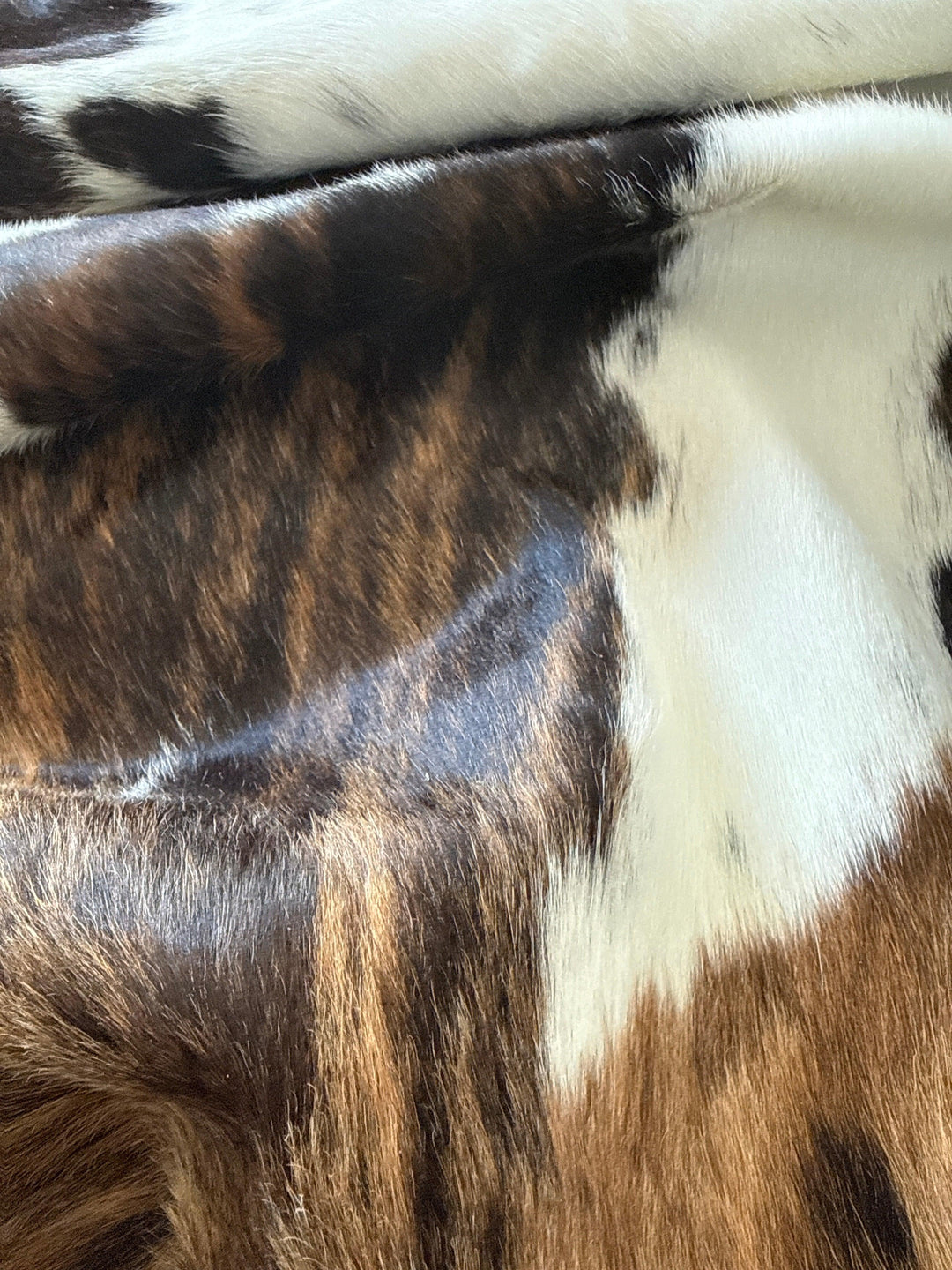 Premium Cowhide Rug by Cowhide Rugs London, XXL size 247cm x 205cm, natural cowhide with distinctive patterns and rich textures.